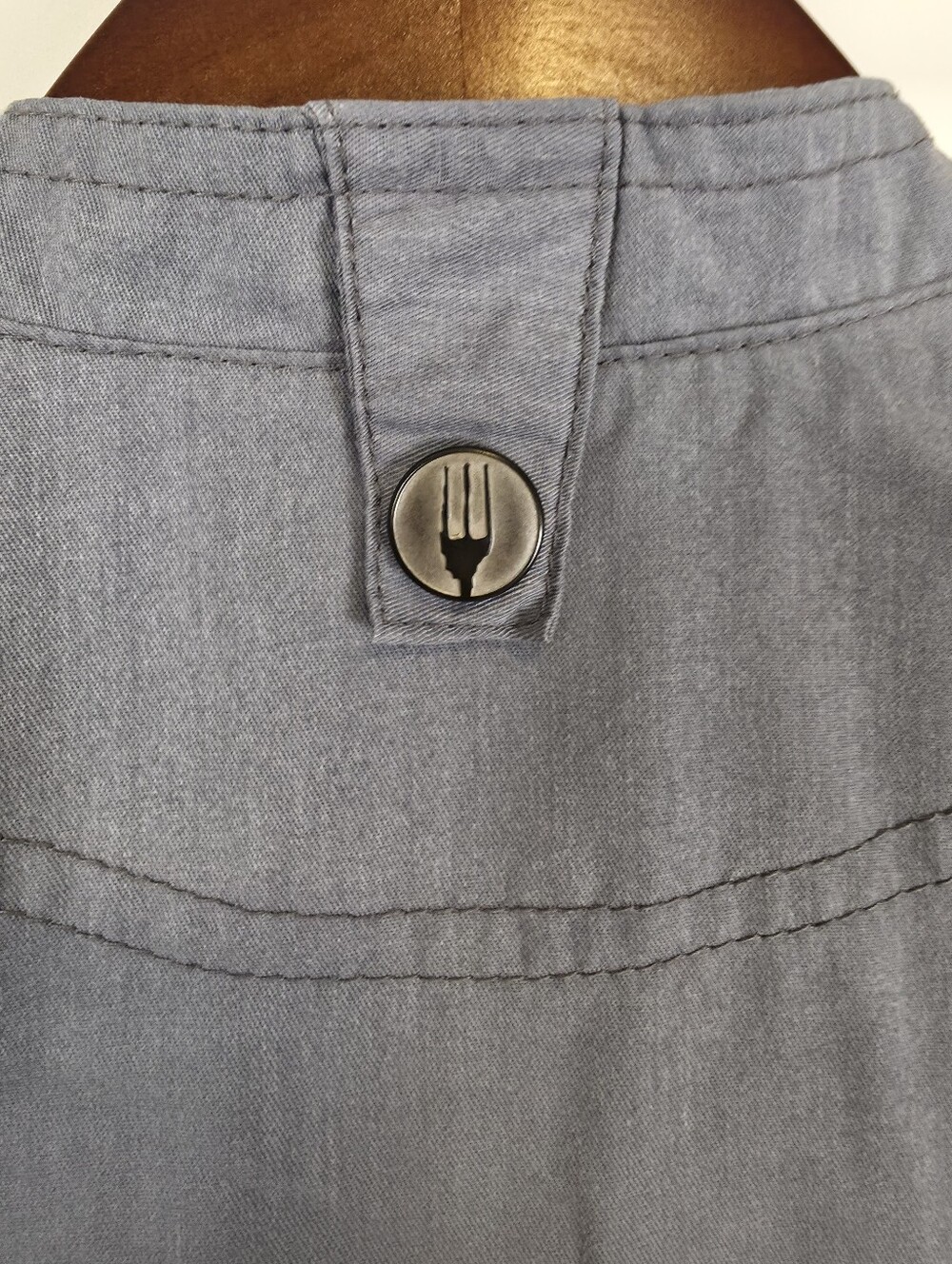 Chef Works Chef Coat Jacket Medium Gray Short Sleeve Zip Ventilated Workwear - Picture 10 of 14
